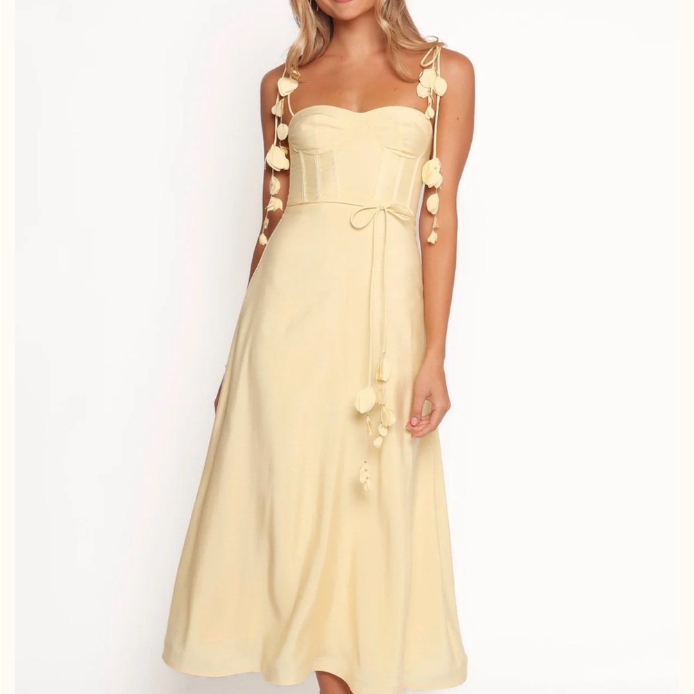 Petal & Pup Butter Yellow Cream Della Midi Dress
